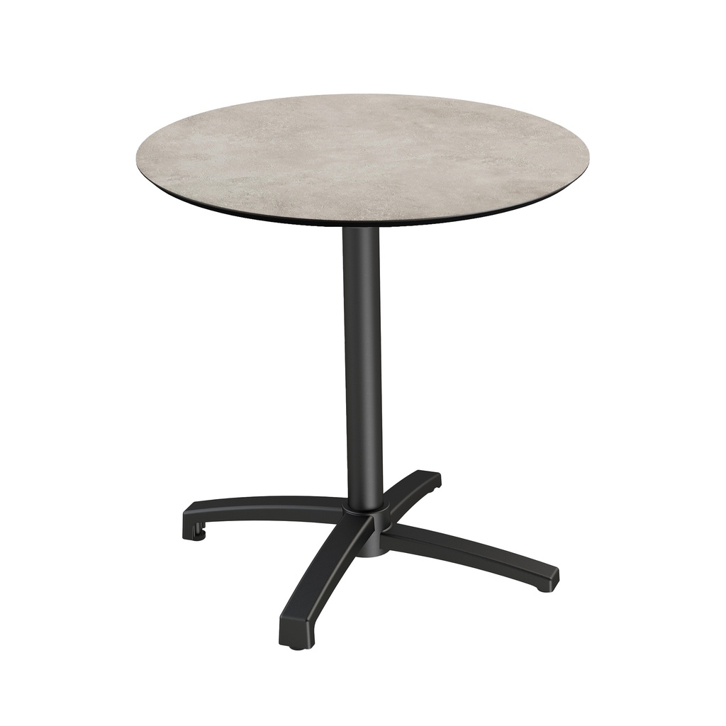 X Cross Bistro Table (Black-Moonstone HPL) Ø70 cm