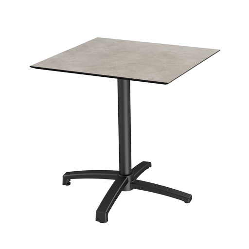 [110031377] X Cross Bistro Table (Black-Moonstone HPL) 70x70cm