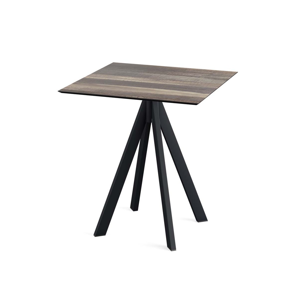 Infinity Terrace Table Black Frame - Tropical Wood HPL 70x70 cm