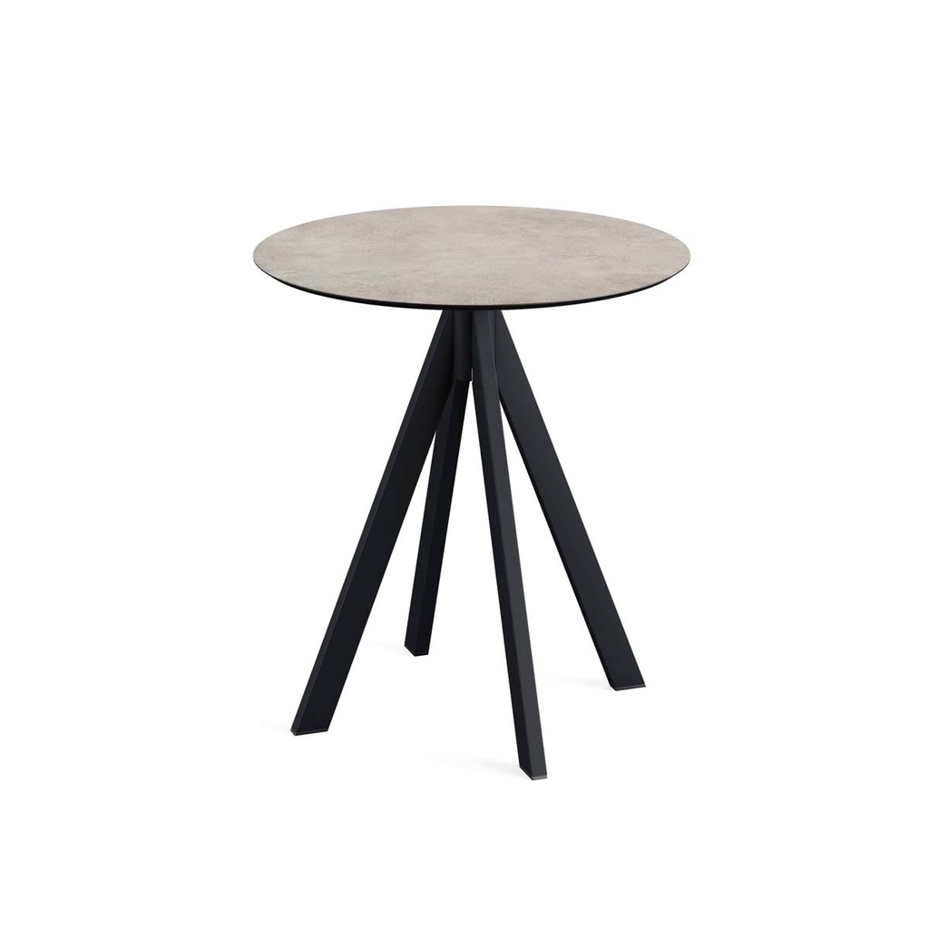 Infinity Terrace Table Black Frame - Moonstone HPL Ø70 cm