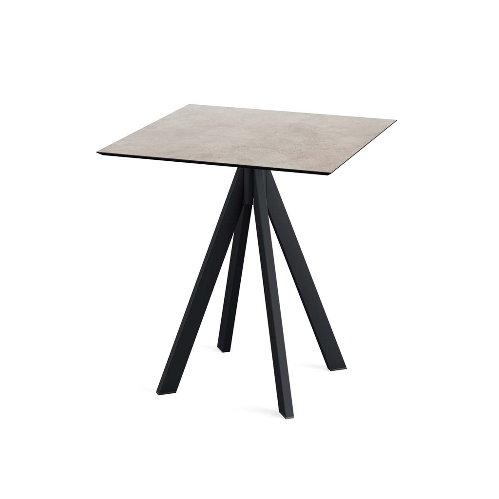 Infinity Terrace Table Black Frame - Moonstone HPL 70x70 cm