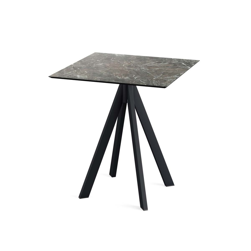 Infinity Terrace Table Black Frame - Galaxy Marble HPL 70x70 cm