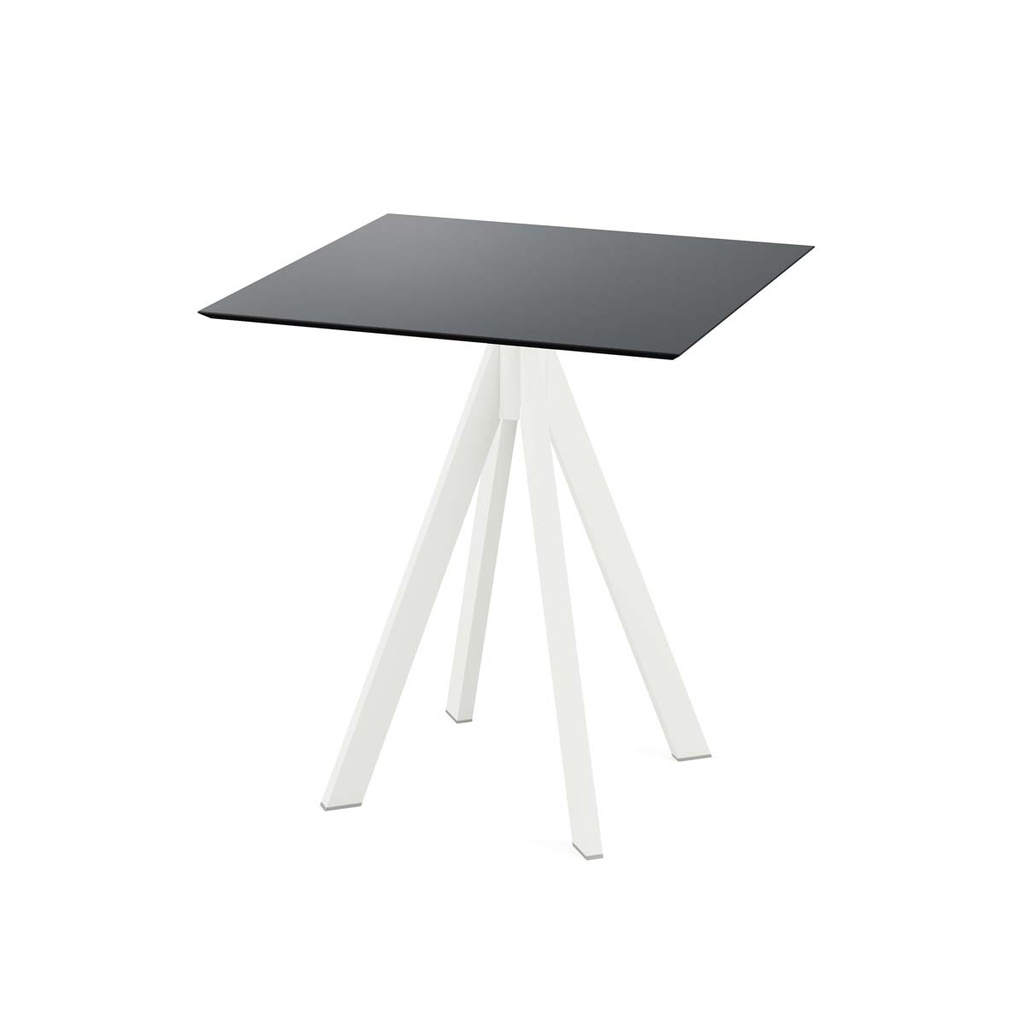Infinity Terrace Table White Frame - Black HPL 70x70 cm