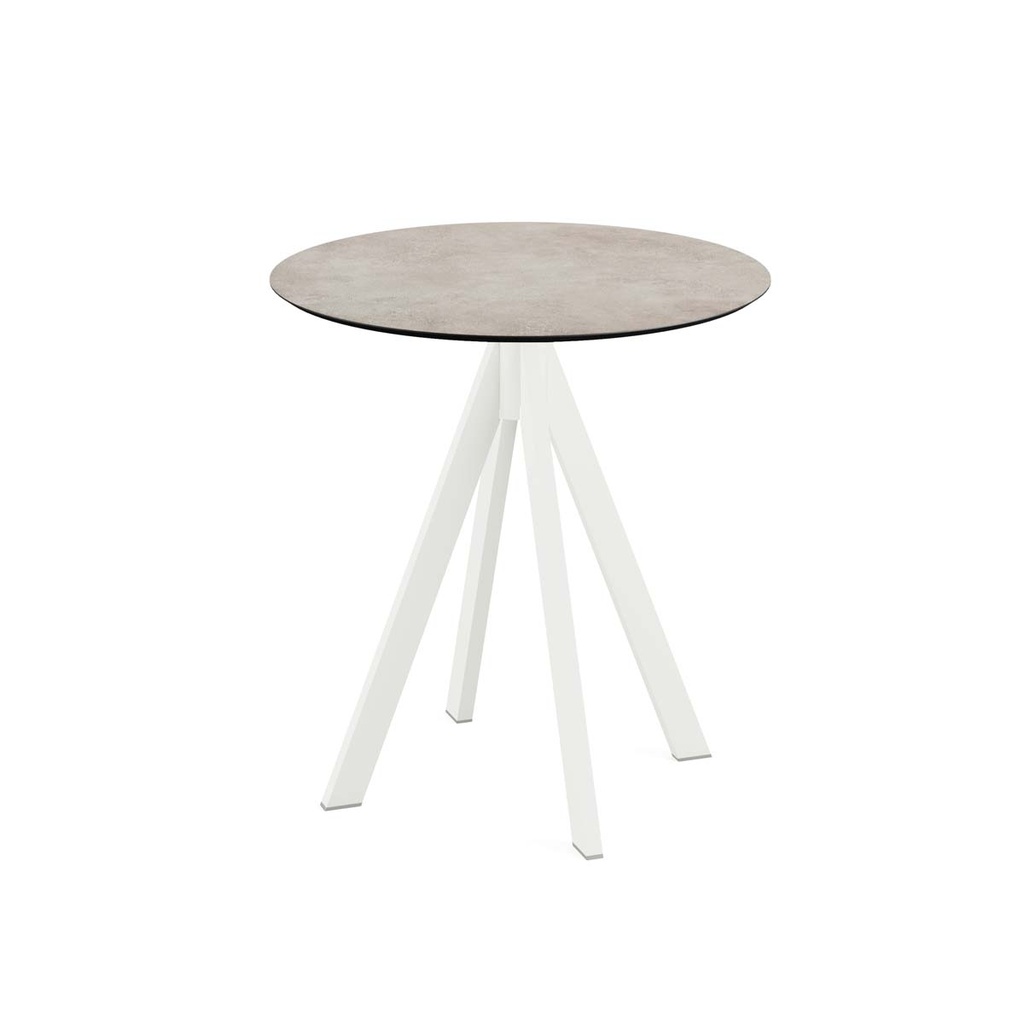 Infinity Terrace Table White Frame - Moonstone HPL Ø70 cm