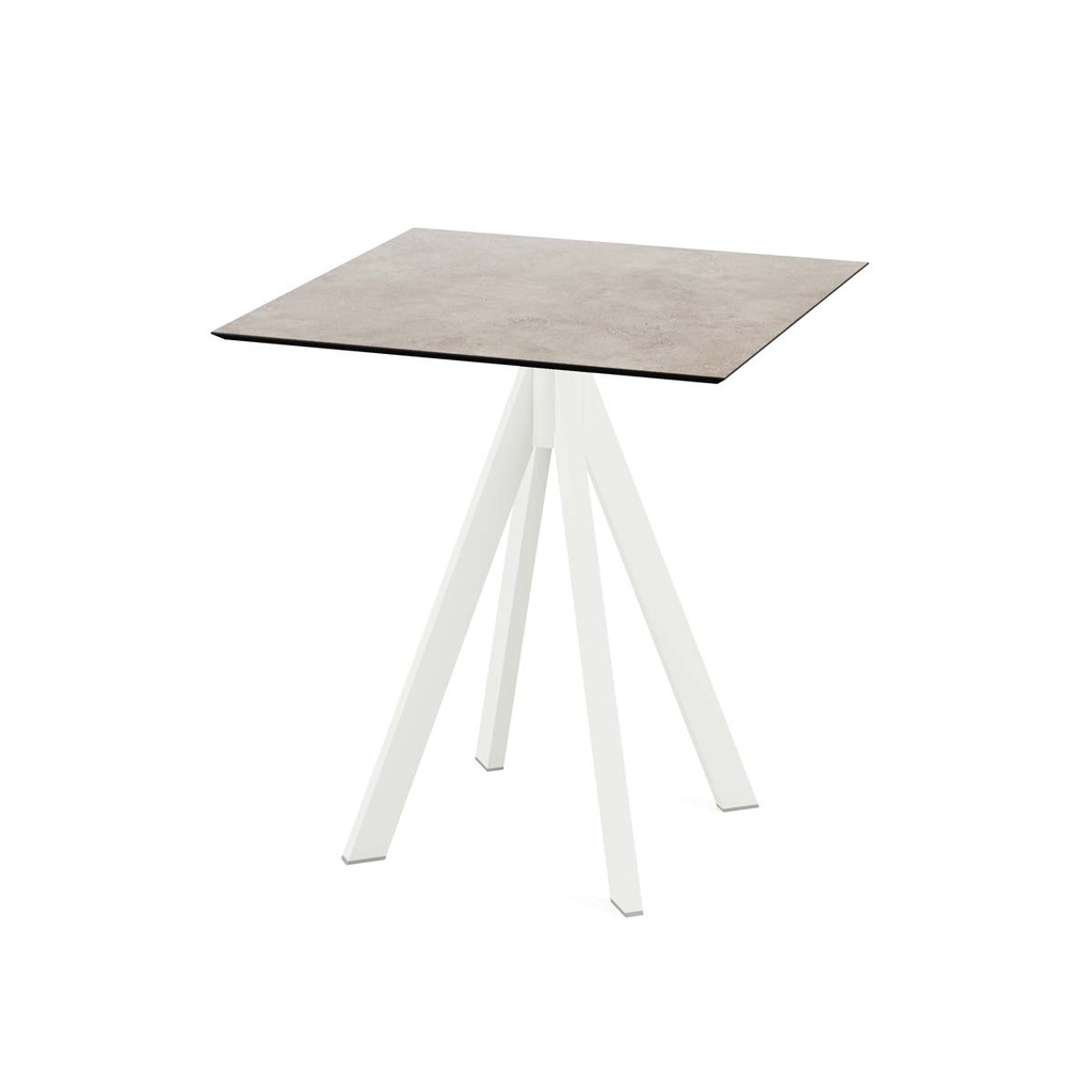 Infinity Terrace Table White Frame - Moonstone HPL 70x70 cm