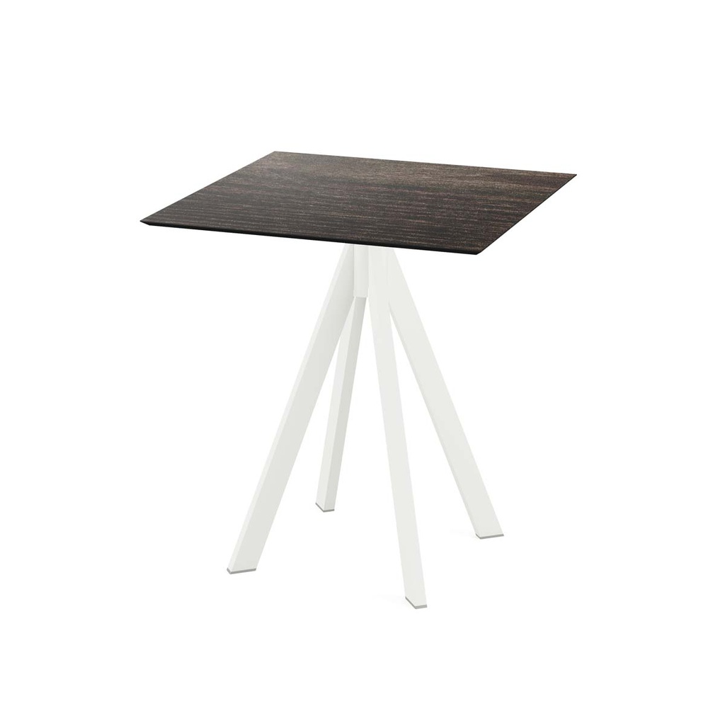Infinity Terrace Table White Frame - Riverwashed Wood HPL 70x70 cm