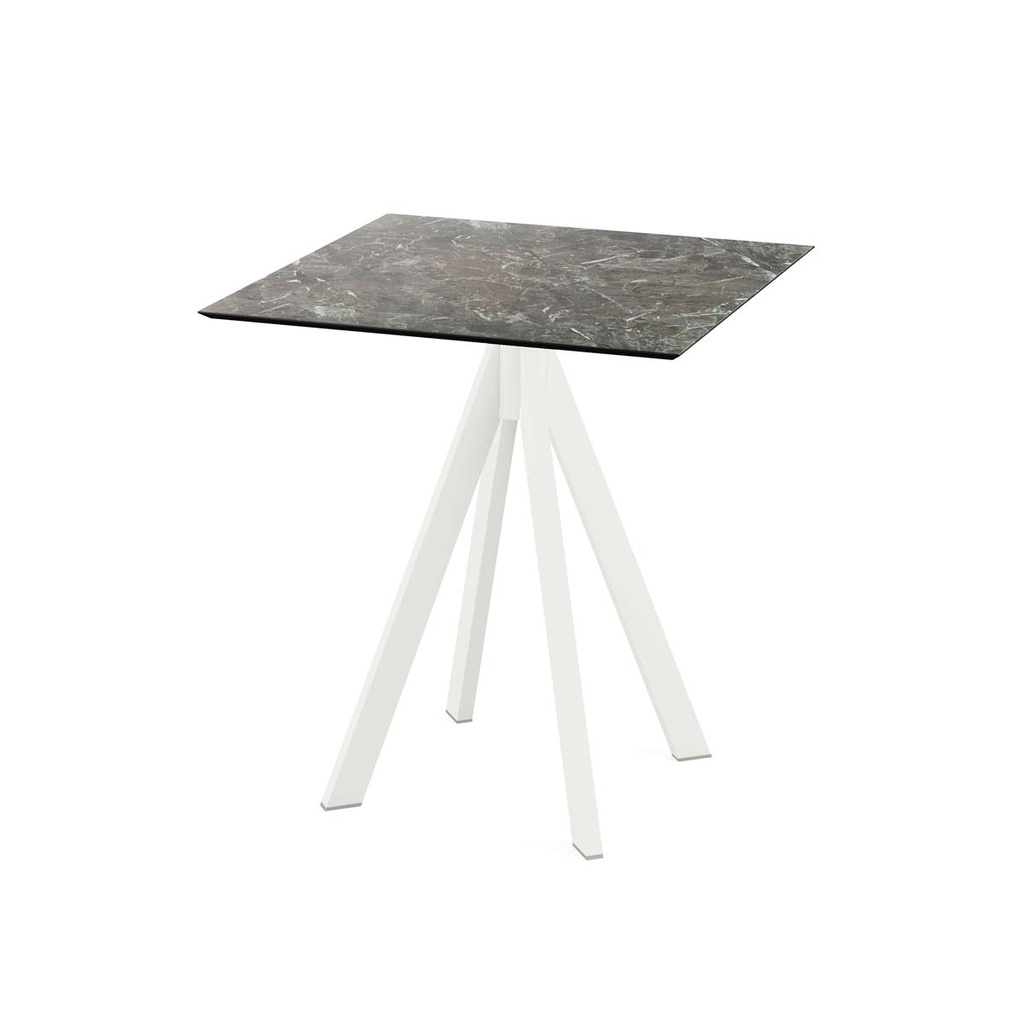 Infinity Terrace Table White Frame - Galaxy Marble HPL 70x70 cm