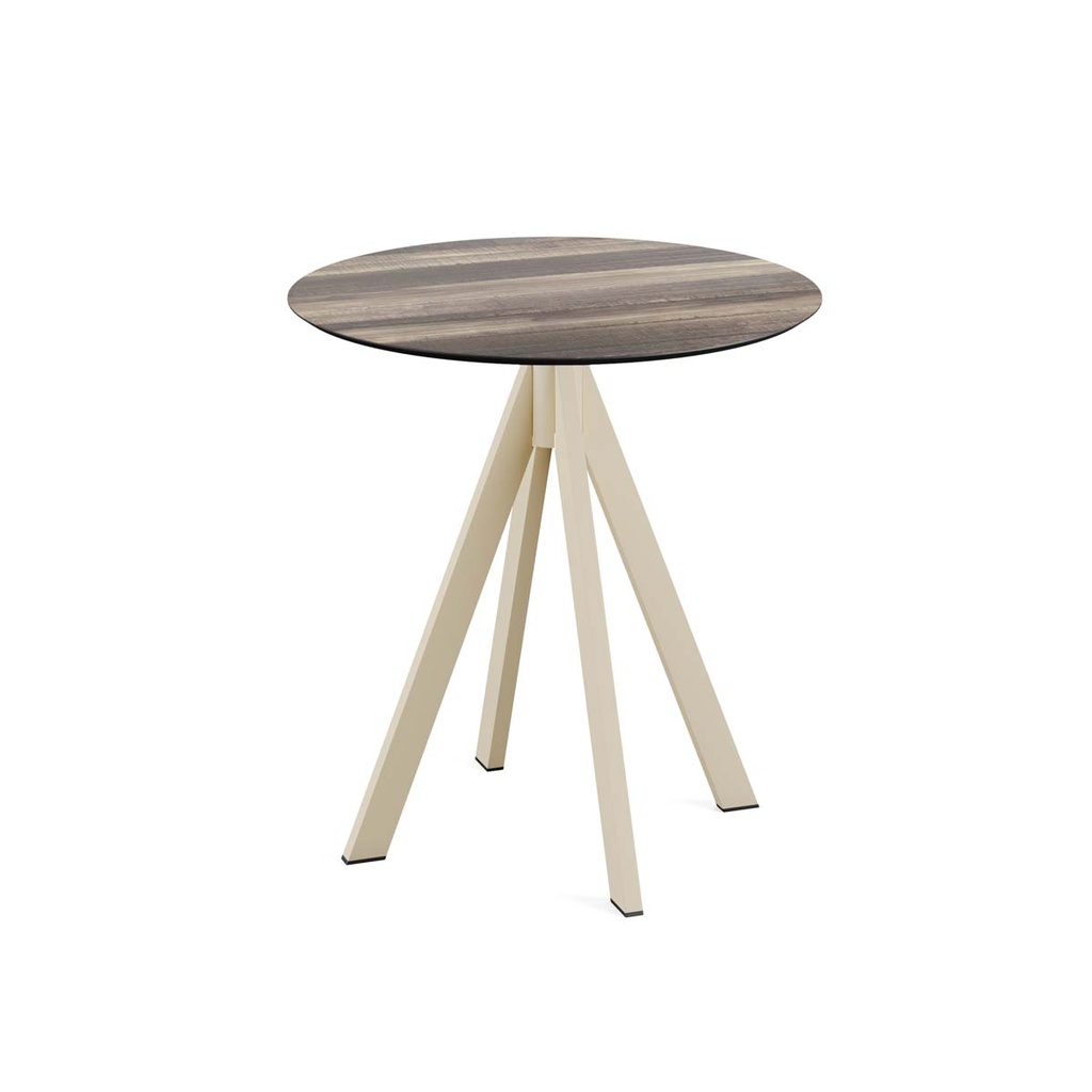 Infinity Terrace Table Sand Frame - Tropical Wood HPL Ø70 cm