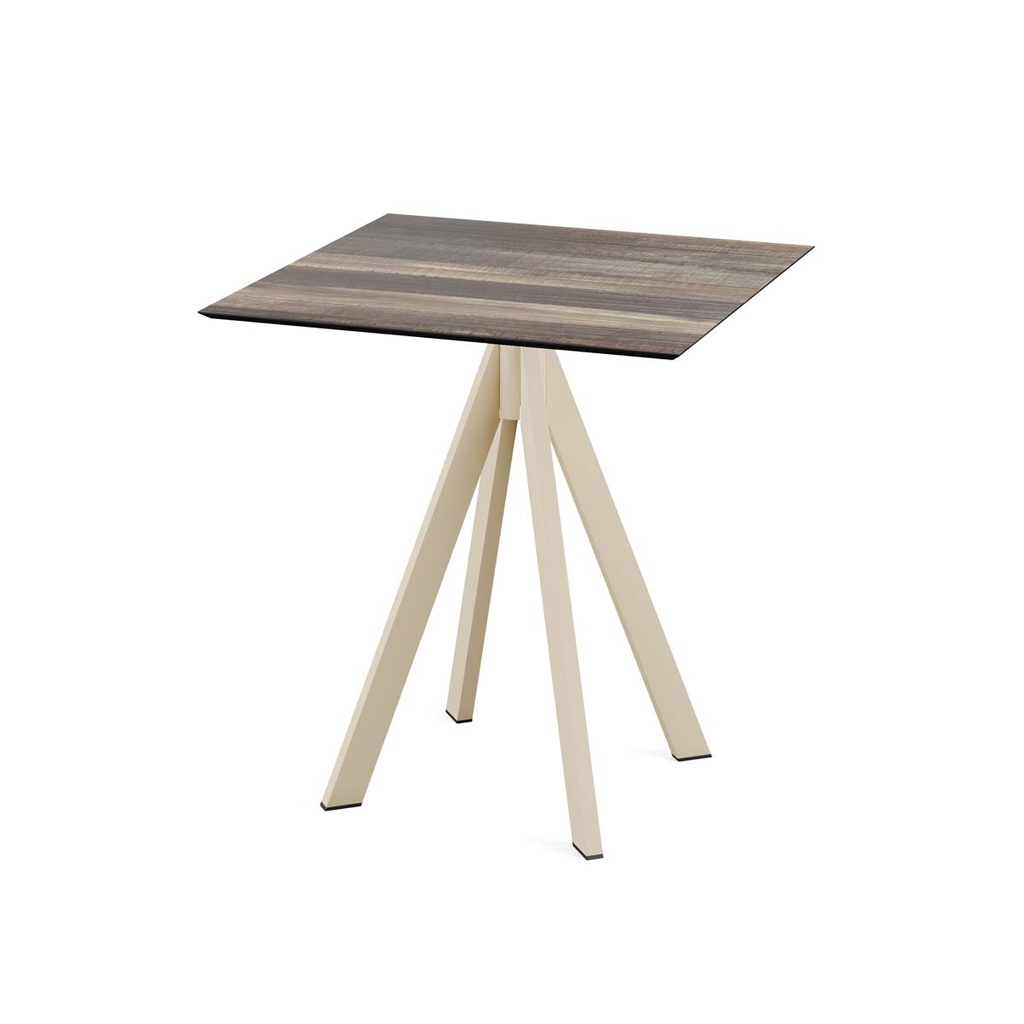Infinity Terrace Table Sand Frame - Tropical Wood HPL 70x70 cm