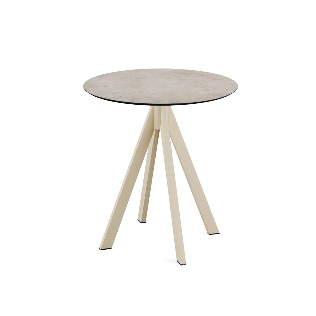 Infinity Terrace Table Sand Frame - Moonstone HPL Ø70 cm