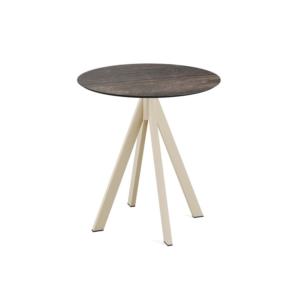 Infinity Terrace Table Sand Frame - Riverwashed Wood HPL Ø70 cm