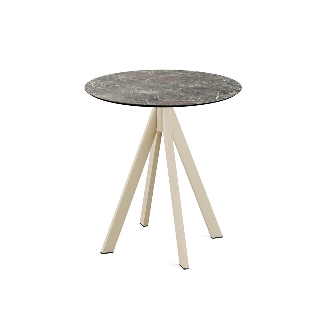 Infinity Terrace Table Sand Frame - Galaxy Marble HPL Ø70 cm