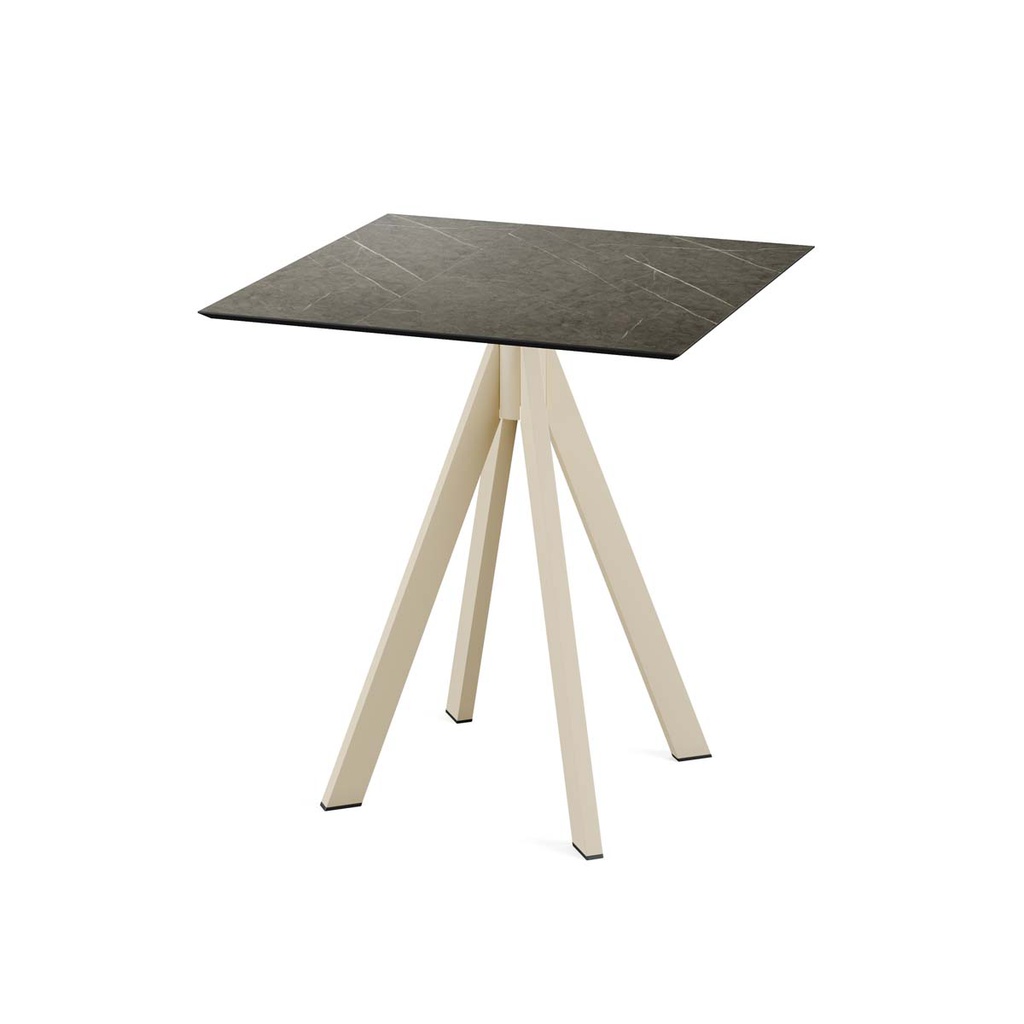 Infinity Terrace Table Sand Frame - Midnight Marble HPL 70x70 cm