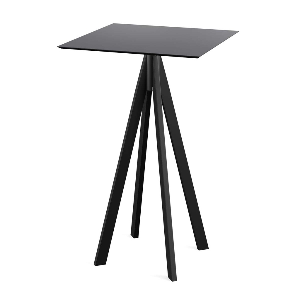Infinity Standing Table Black Frame - Black HPL 70x70 cm