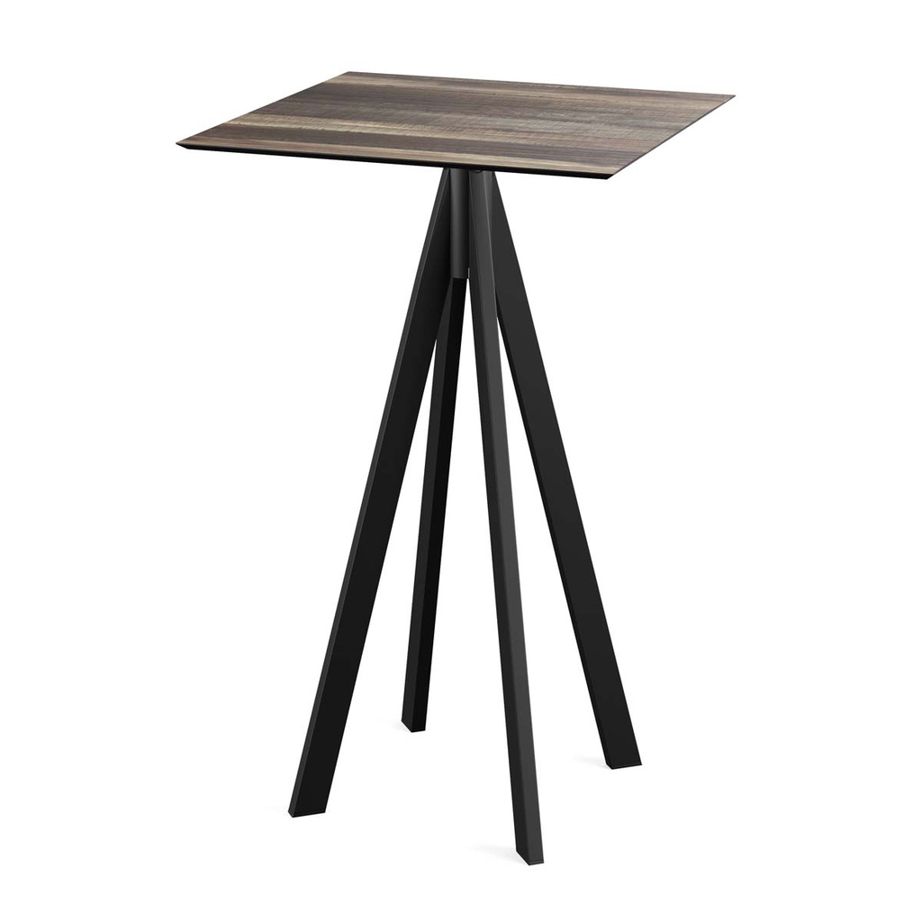 Infinity Standing Table Black Frame - Tropical Wood HPL 70x70 cm