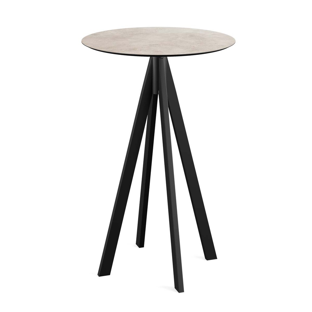 Infinity Standing Table Black Frame - Moonstone HPL Ø70 cm
