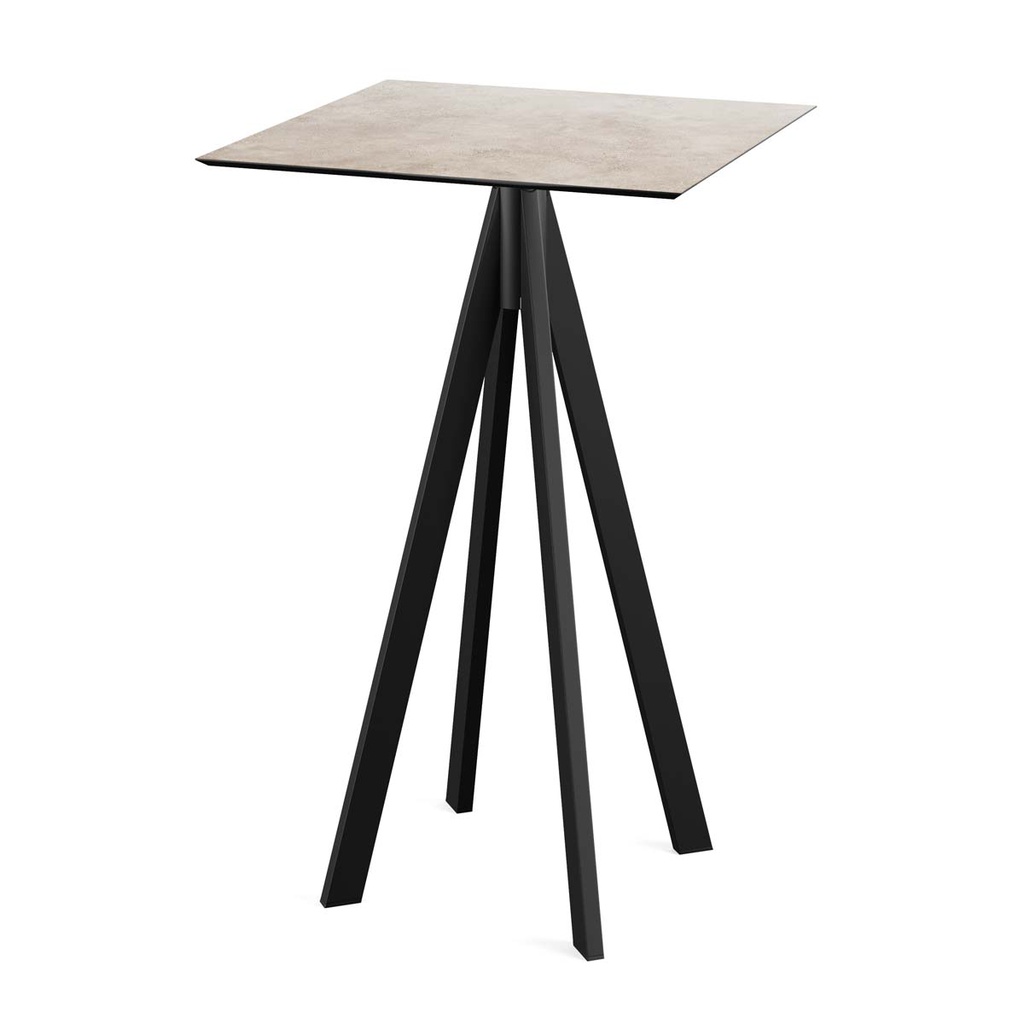 Infinity Standing Table Black Frame - Moonstone HPL 70x70 cm