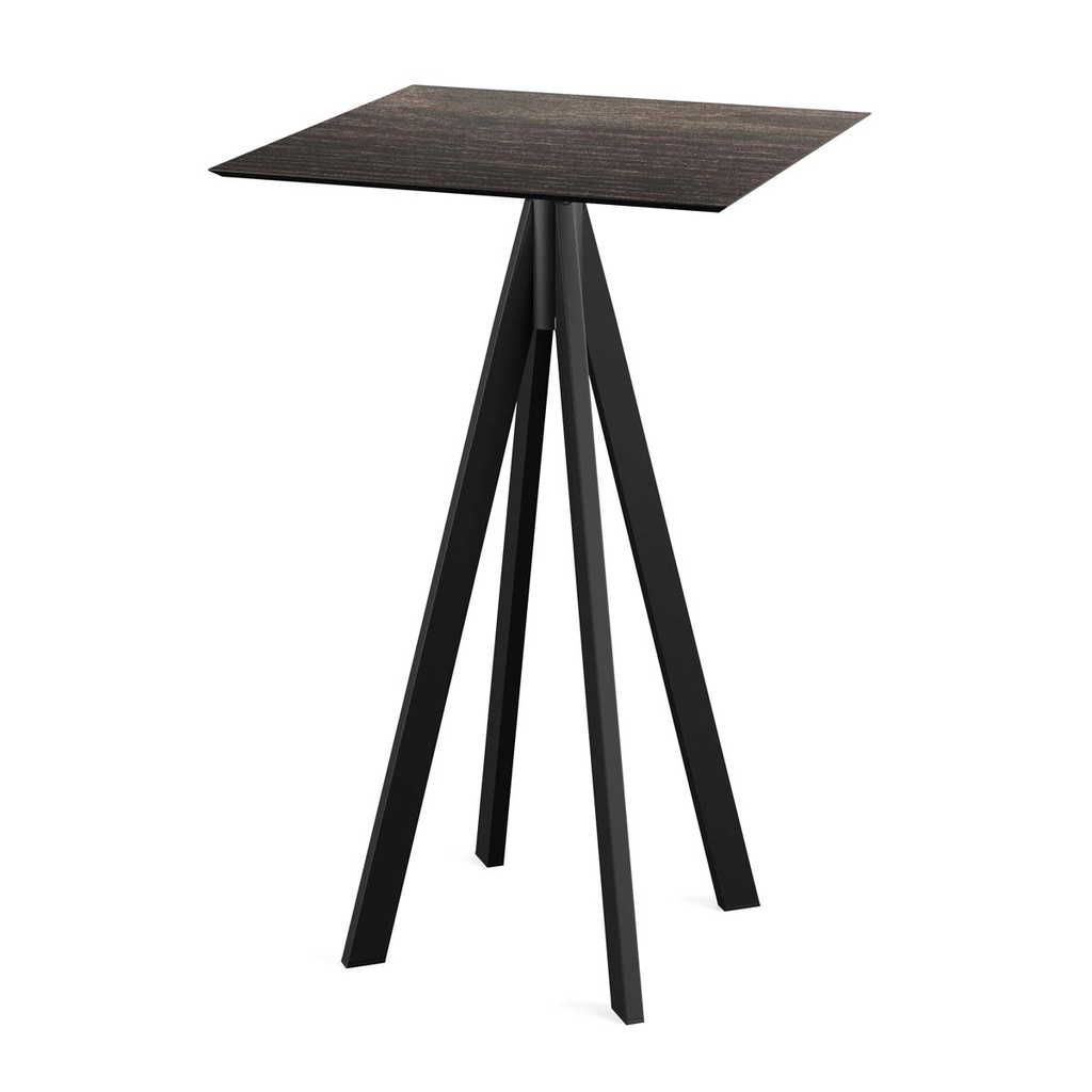 Infinity Standing Table Black Frame - Riverwashed Wood HPL 70x70 cm