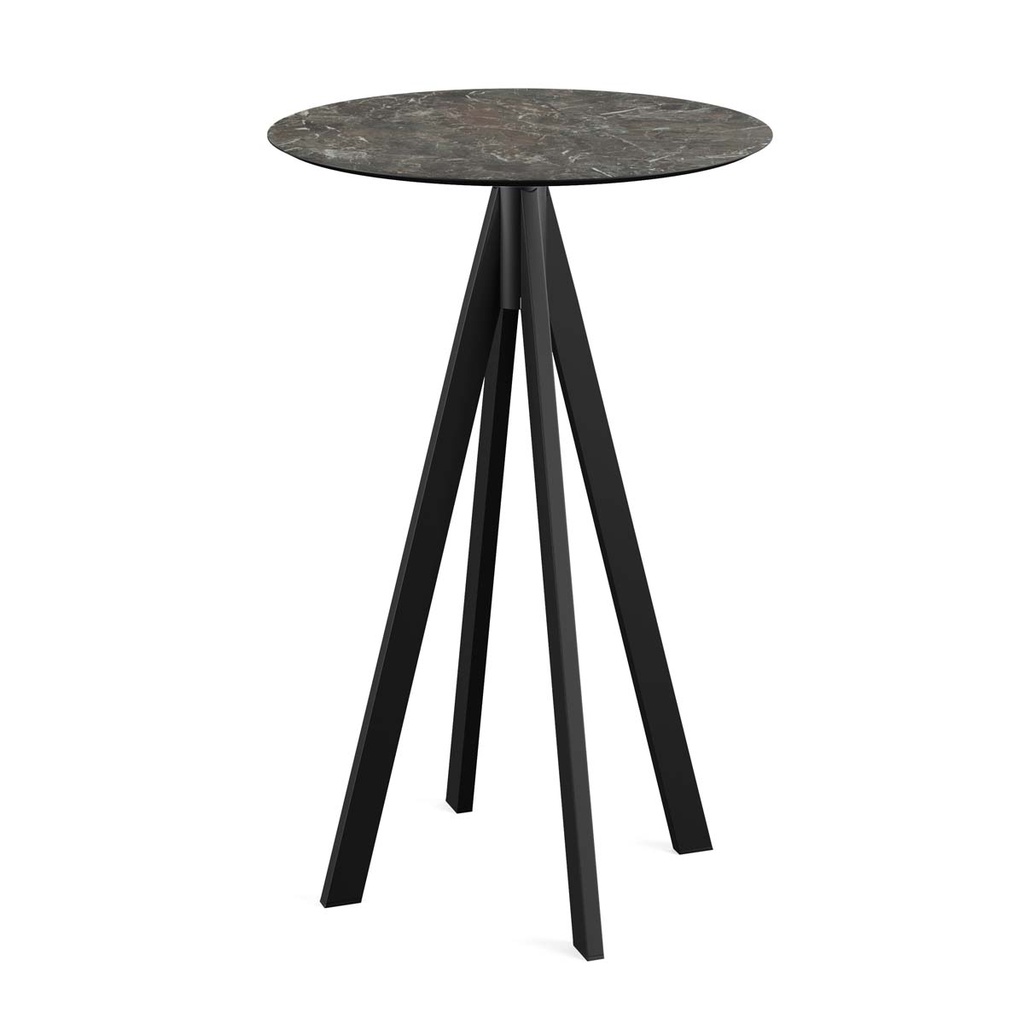 Infinity Standing Table Black Frame - Galaxy Marble HPL Ø70 cm