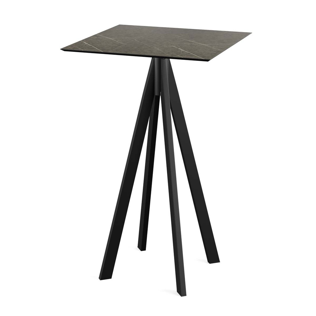 Infinity Standing Table Black Frame - Midnight Marble HPL 70x70 cm