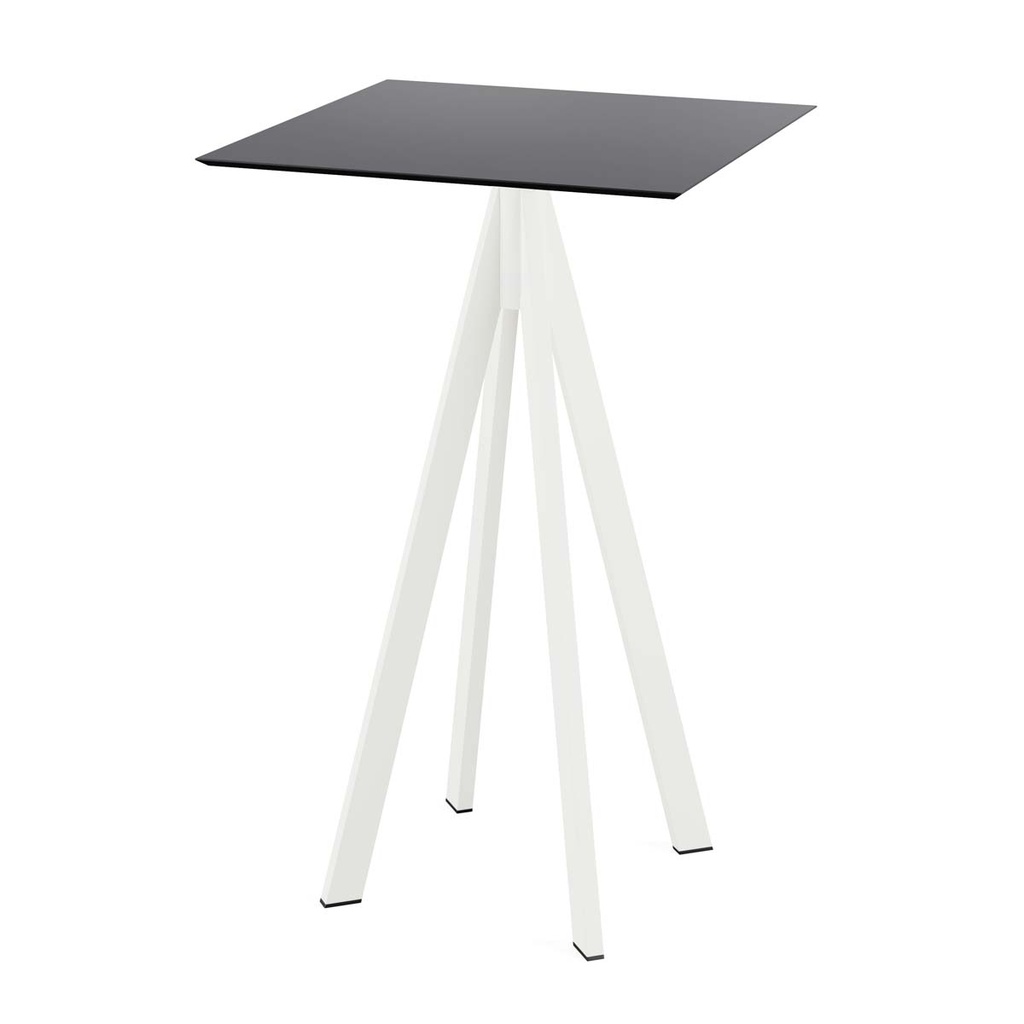 Infinity Standing Table White Frame - Black HPL 70x70 cm