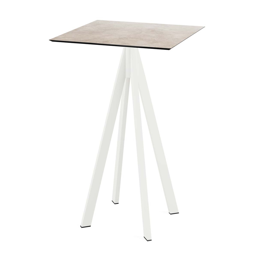 Infinity Standing Table White Frame - Moonstone HPL 70x70 cm