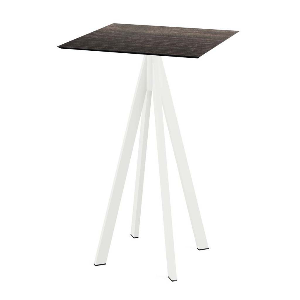 Infinity Standing Table White Frame - Riverwashed Wood HPL 70x70 cm
