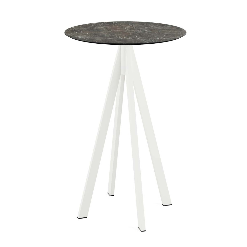 Infinity Standing Table White Frame - Galaxy Marble HPL Ø70 cm