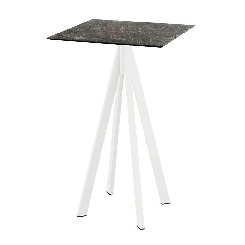Infinity Standing Table White Frame - Galaxy Marble HPL 70x70 cm