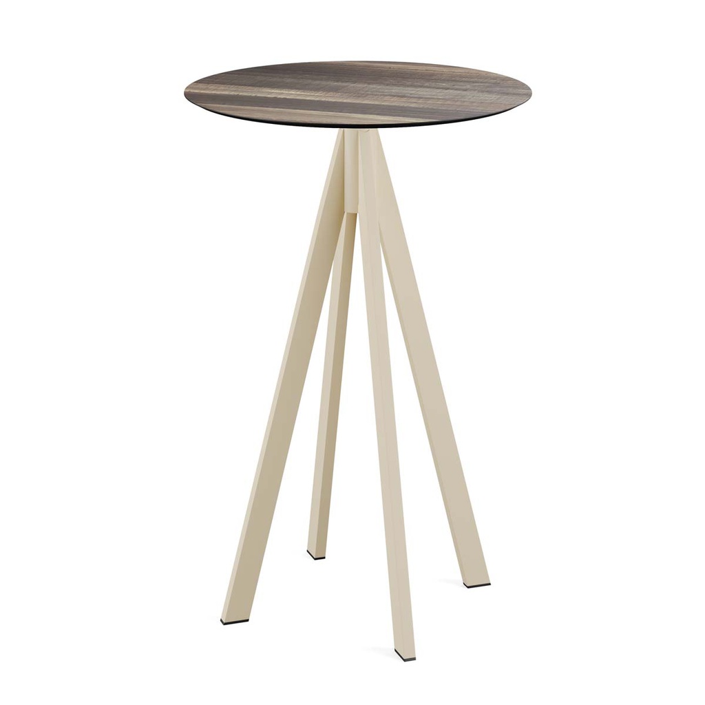 Infinity Standing Table Sand Frame - Tropical Wood HPL Ø70 cm