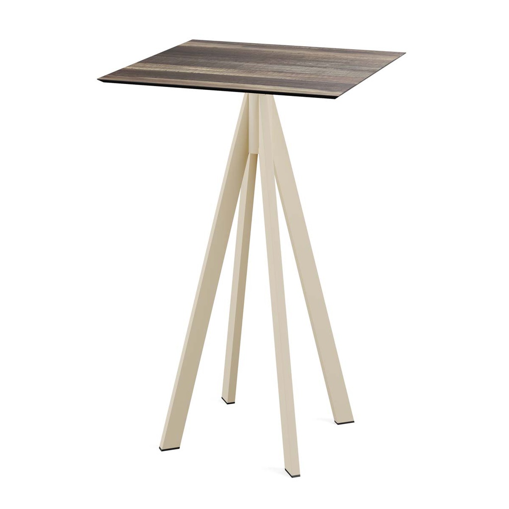 Infinity Standing Table Sand Frame - Tropical Wood HPL 70x70 cm