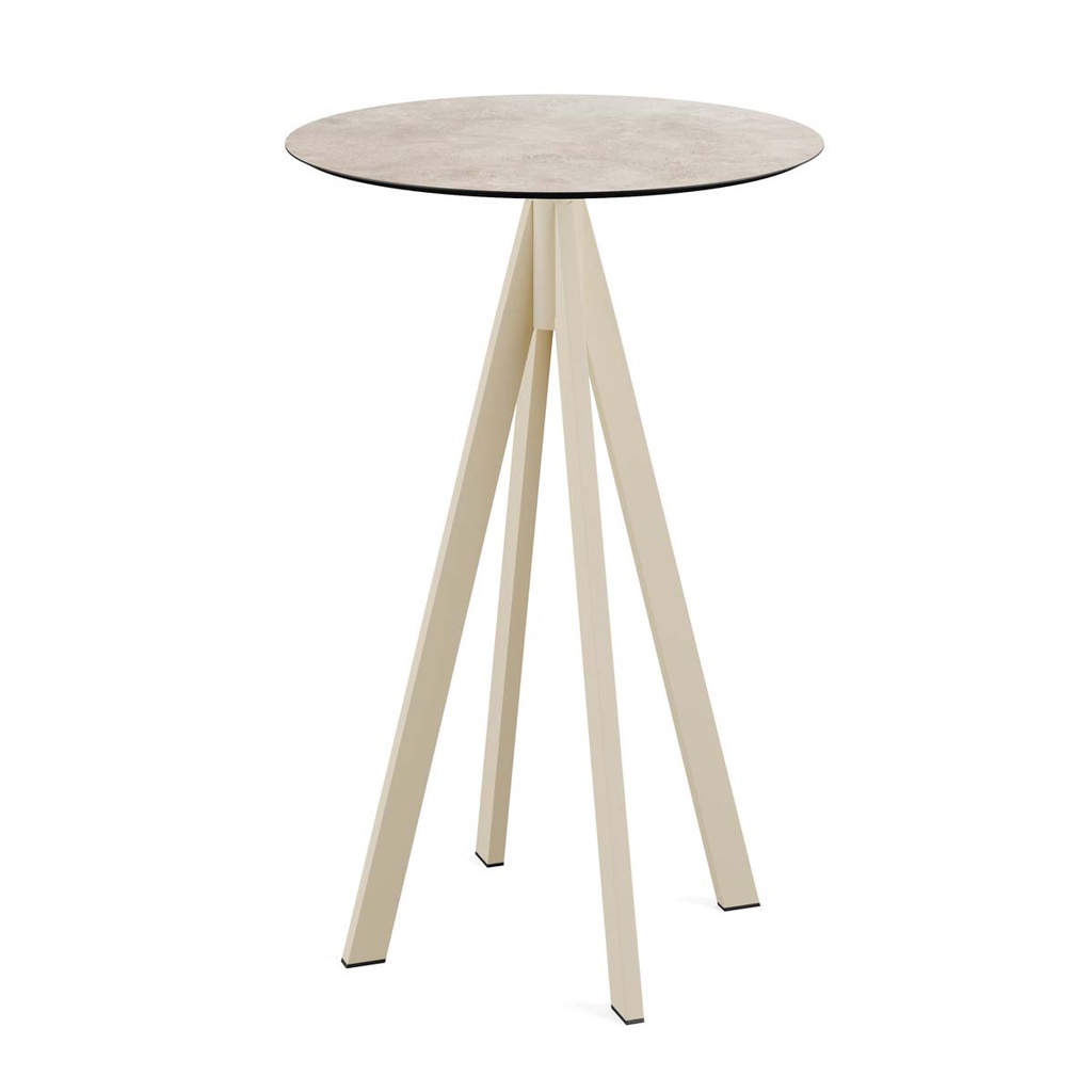 Infinity Standing Table Sand Frame - Moonstone HPL Ø70 cm