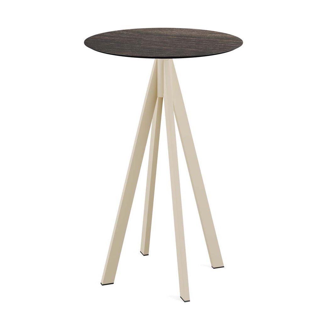 Infinity Standing Table Sand Frame - Riverwashed Wood HPL Ø70 cm