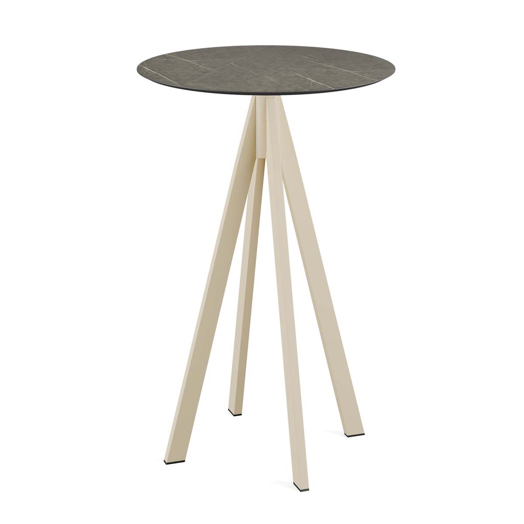 Infinity Standing Table Sand Frame - Midnight Marble HPL Ø70 cm