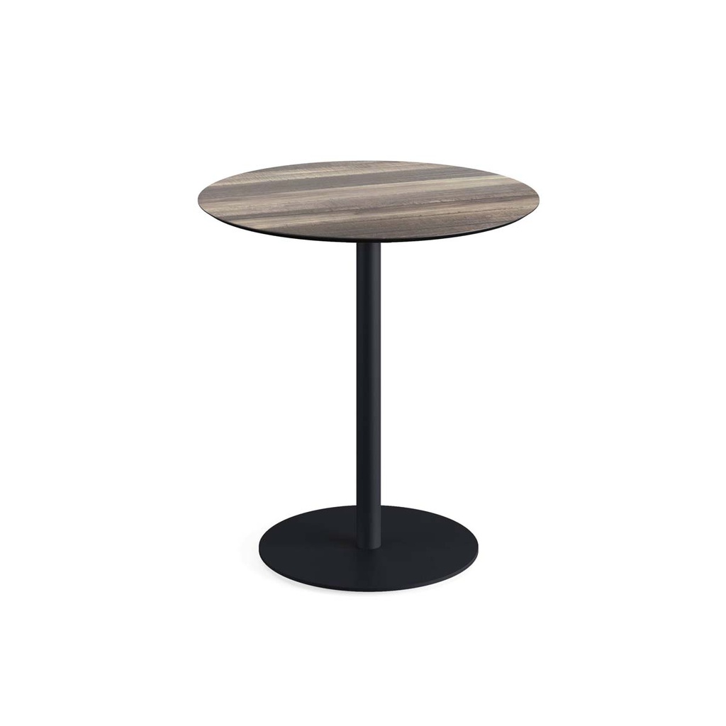 Urban Terrace Table Black Frame - Tropical Wood HPL Ø70 cm