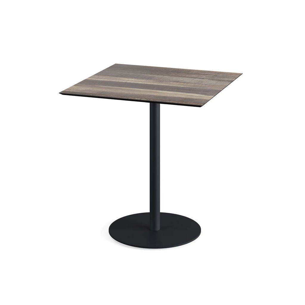 Urban Terrace Table Black Frame - Tropical Wood HPL 70x70 cm