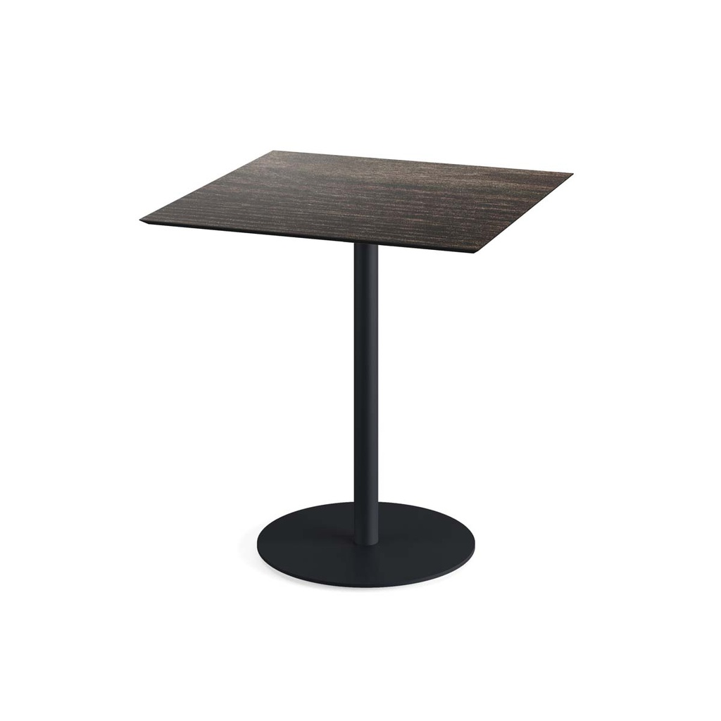 Urban Terrace Table Black Frame - Riverwashed Wood HPL 70x70 cm