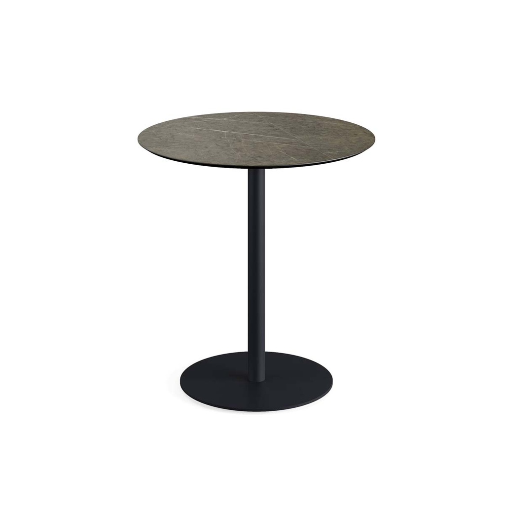 Urban Terrace Table Black Frame - Midnight Marble HPL Ø70 cm