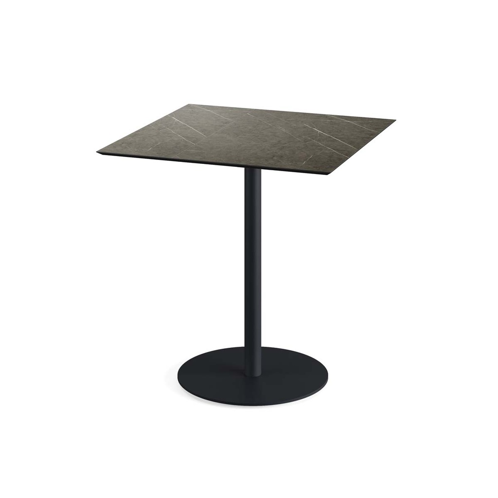 Urban Terrace Table Black Frame - Midnight Marble HPL 70x70 cm