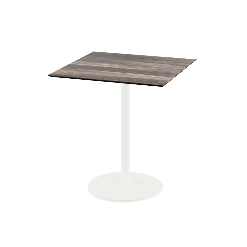 Urban Terrace Table White Frame - Tropical Wood HPL 70x70 cm