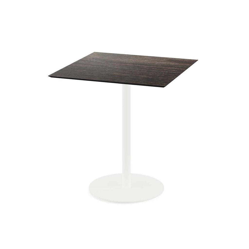 Urban Terrace Table White Frame - Riverwashed Wood HPL 70x70 cm