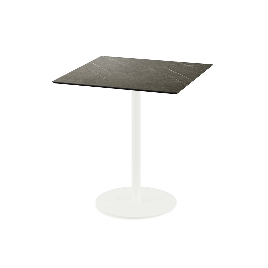 Urban Terrace Table White Frame - Midnight Marble HPL 70x70 cm