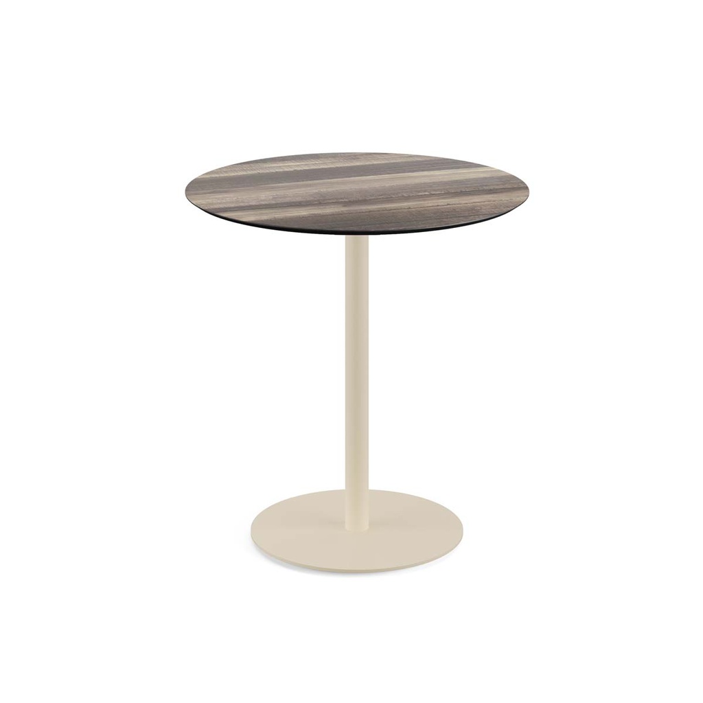 Urban Terrace Table Sand Frame - Tropical Wood HPL Ø70 cm