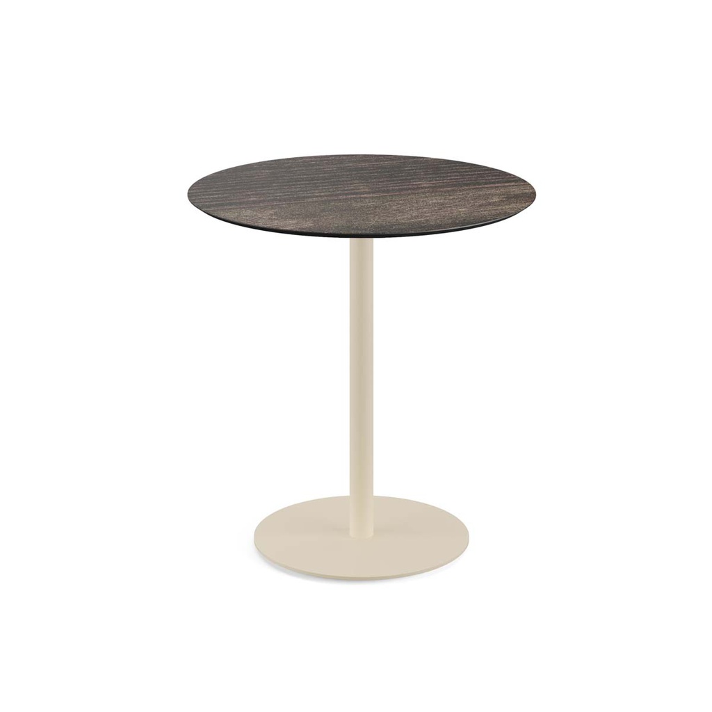 Urban Terrace Table Sand Frame - Riverwashed Wood HPL Ø70 cm