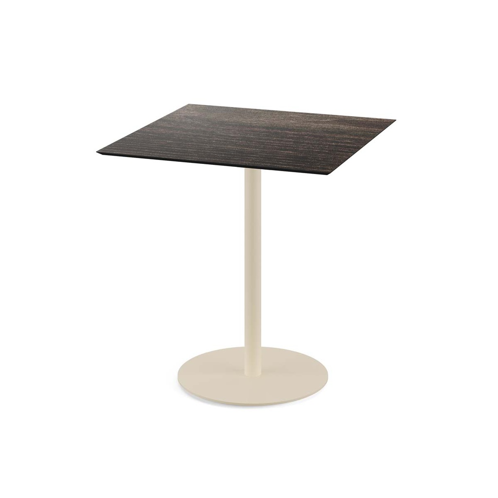 Urban Terrace Table Sand Frame - Riverwashed Wood HPL 70x70 cm