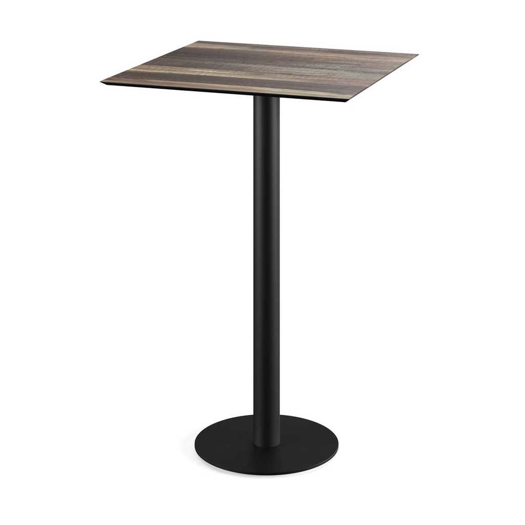 Urban Standing Table Black Frame - Tropical Wood HPL 70x70 cm