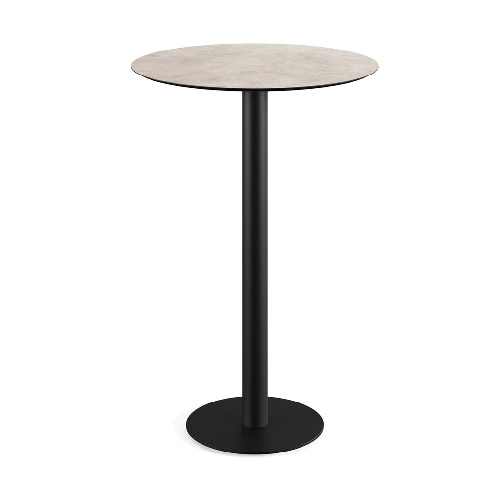Urban Standing Table Black Frame - Moonstone HPL Ø70 cm
