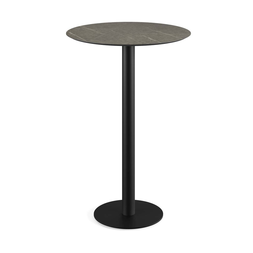 Urban Standing Table Black Frame - Midnight Marble HPL Ø70 cm