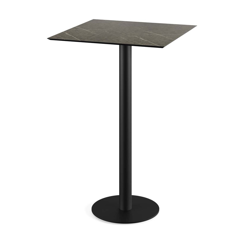 Urban Standing Table Black Frame - Midnight Marble HPL 70x70 cm