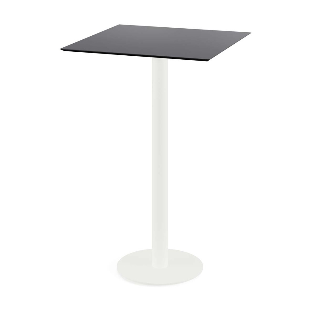 Urban Standing Table White Frame - Black HPL 70x70 cm